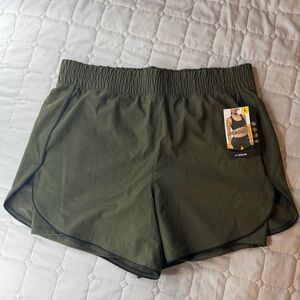Women’s Athletic Running Shorts - Olive Green